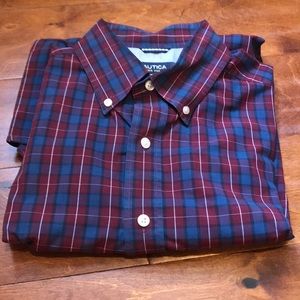 Maroon and Navy Button Down